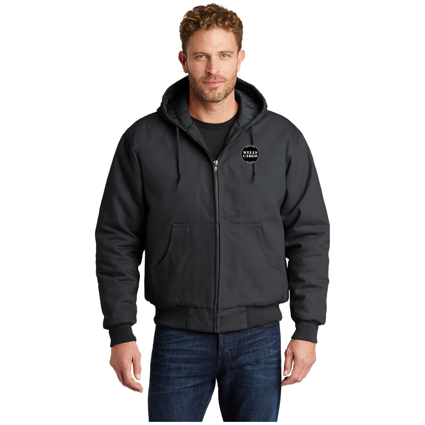 CornerStone® - Duck Cloth Hooded Work Jacket - J763H WC/EMB