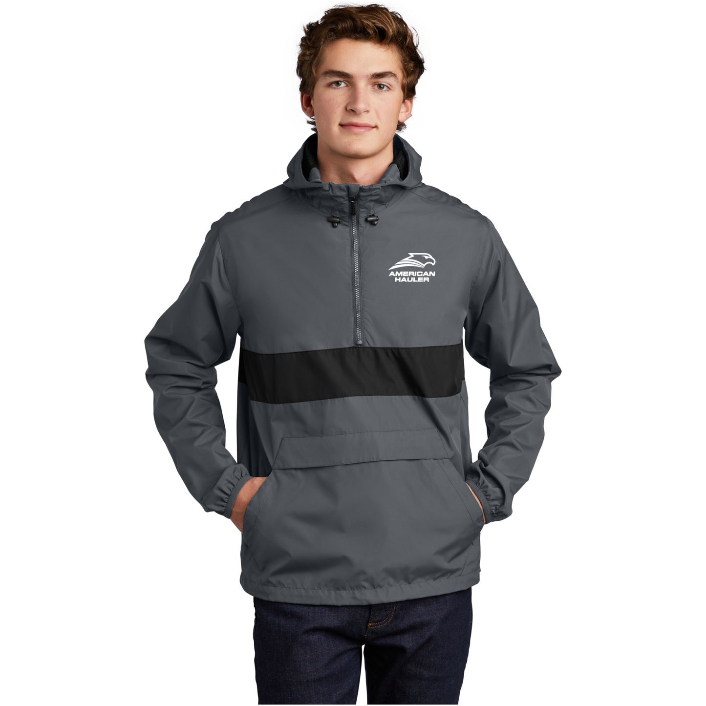 Sport-Tek® Zipped Pocket Anorak - JST65 AH/EMB